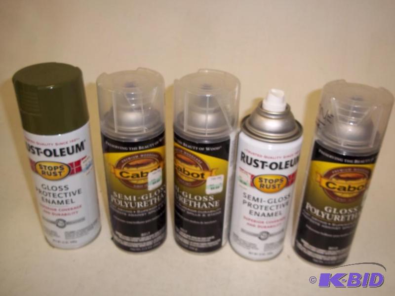 5 cans polyurethane and spray enamel...