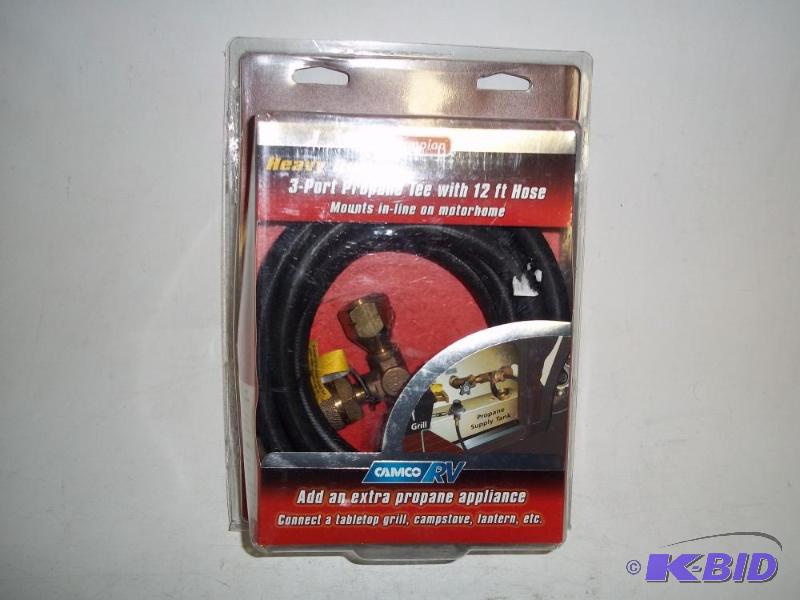 NEW 3 port propane tee with 12 ft hose...