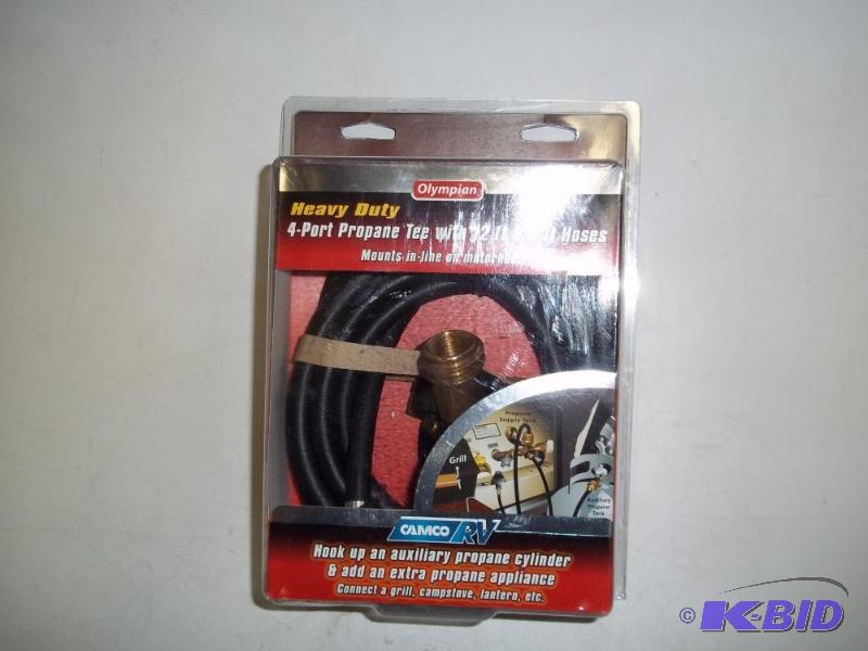 NEW 4 port propane tee with 12 ft hose and 5 ...