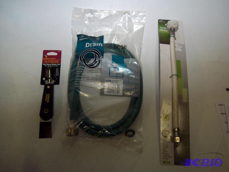 New drain hose, toilet supply line and window...