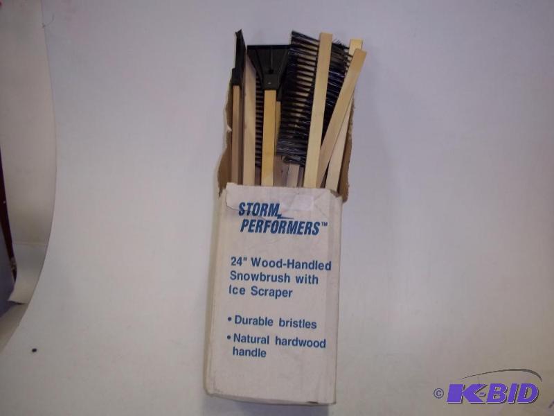 New box of 24&quot Wood handled snow brush w...
