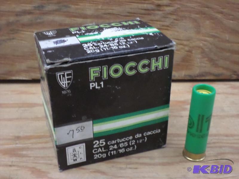 lot 61 image: (25) Rounds Fiocchi 24-Gauge Shotshells...