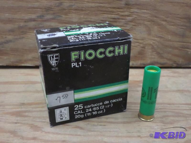 lot 62 image: (25) Rounds Fiocchi 24-Gauge Shotshells...