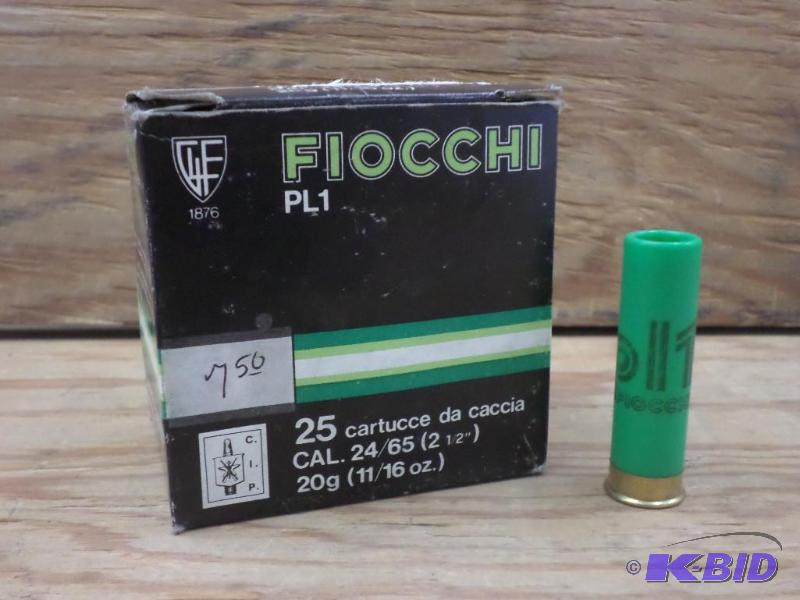 lot 65 image: (25) Rounds Fiocchi 24-Gauge Shotshells...