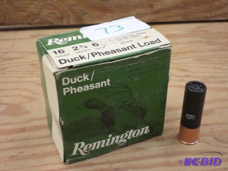 lot 73 image: (25) Rounds Remington 16-Gauge 2.75" #6-...