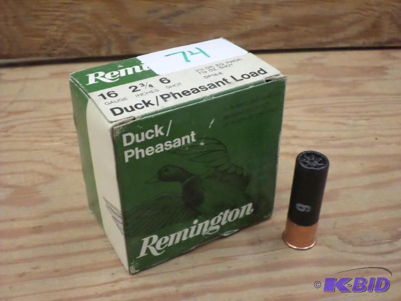 lot 74 image: (25) Rounds Remington 16-Gauge 2.75" #6-...