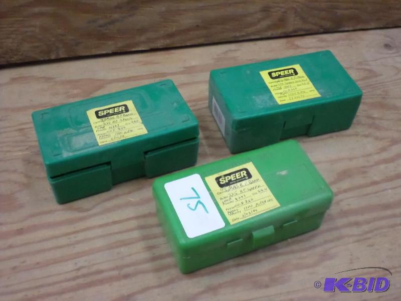 lot 75 image: (3) Plastic Bullet Cases...