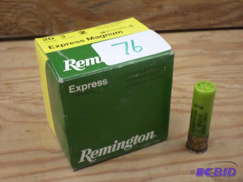 lot 76 image: (25) Rounds Remington Express 20-Gauge 3"...