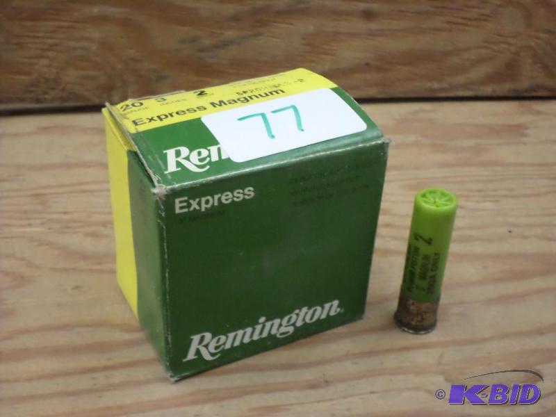 lot 77 image: (25) Rounds Remington Express 20-Gauge 3"...