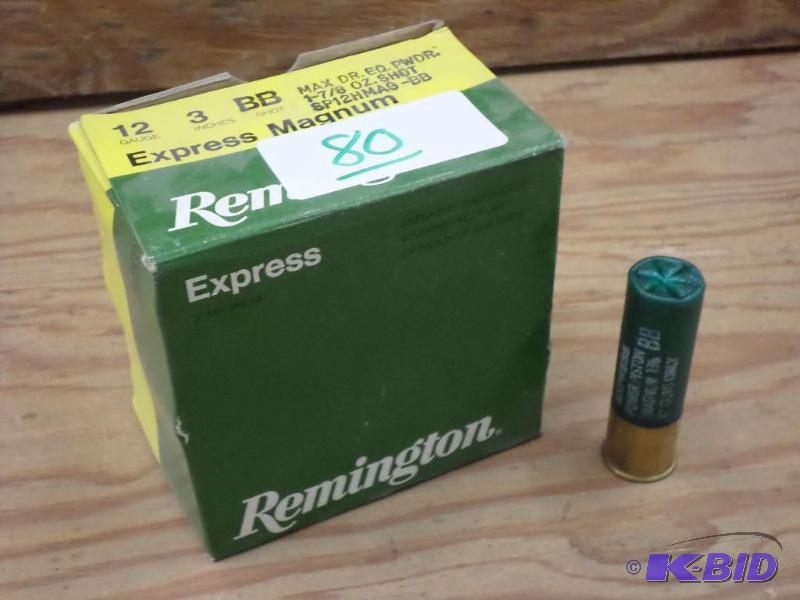 lot 80 image: (25) Rounds Remington Express 12-Gauge 3"...