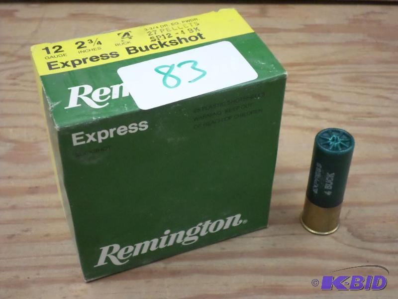 lot 83 image: (25) Rounds Remington Express 12-Gauge 2.75&q...