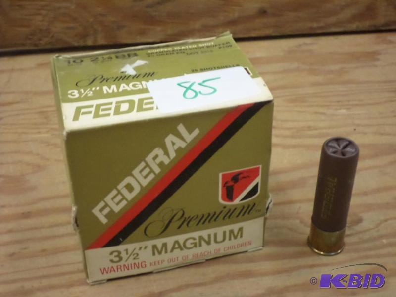 lot 85 image: (25) Rounds Federal 3.5" Magnum 10-Gauge...