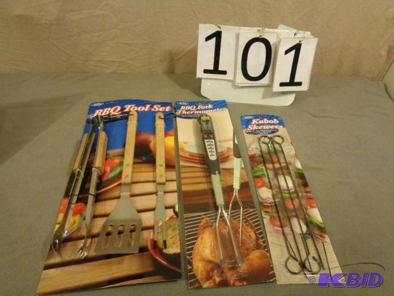 New BBQ Tool Set, BBQ Fork Thermometer, and K...
