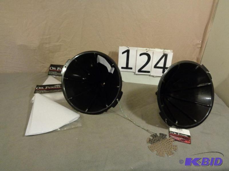 2 New Display Model Fry Oil Funnels and Filte...