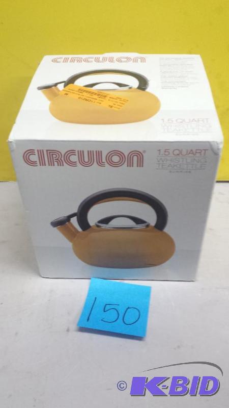 lot 150 image: Circulon 1.5 Quart Whistling Teakettle
