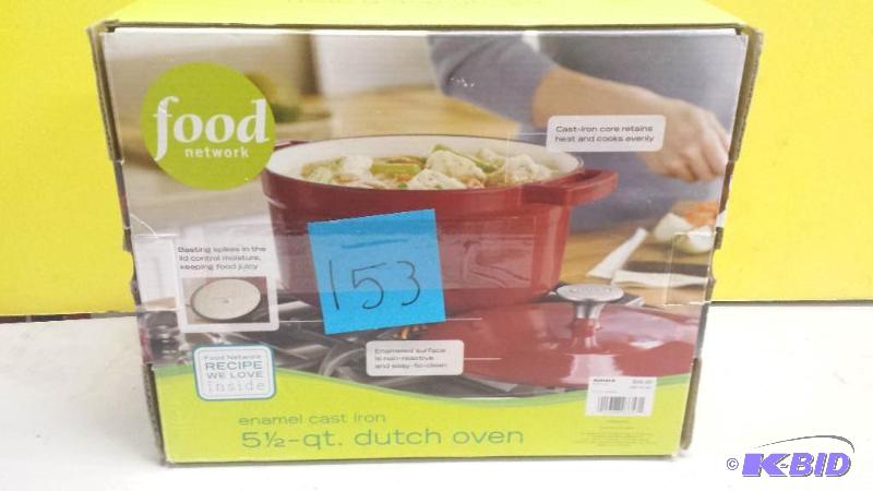 lot 153 image: Food Network 5.5 Quart Enamel Cast Iron Dutch Oven