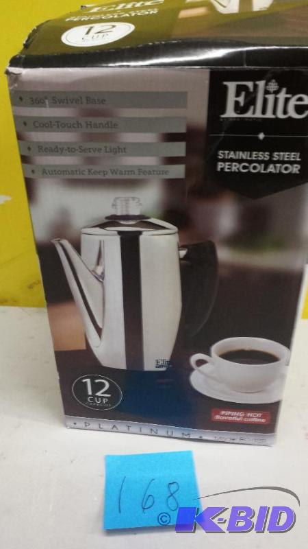 lot 168 image: Elite Stainless Steel Percolator