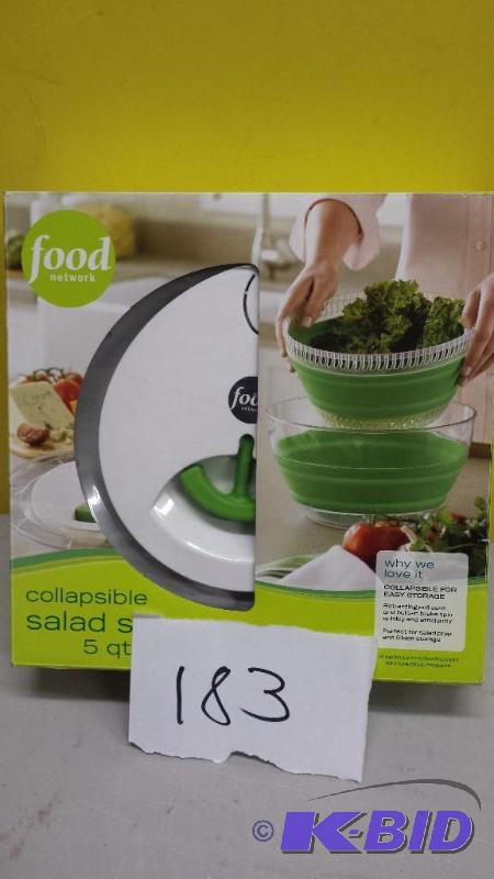 lot 183 image: Food Network collapsible salad spiner 5 qt
