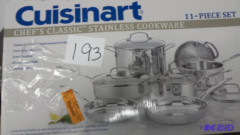 lot 193 image: Cuisinart Chefs classic stainless steel cookware 11 pc set