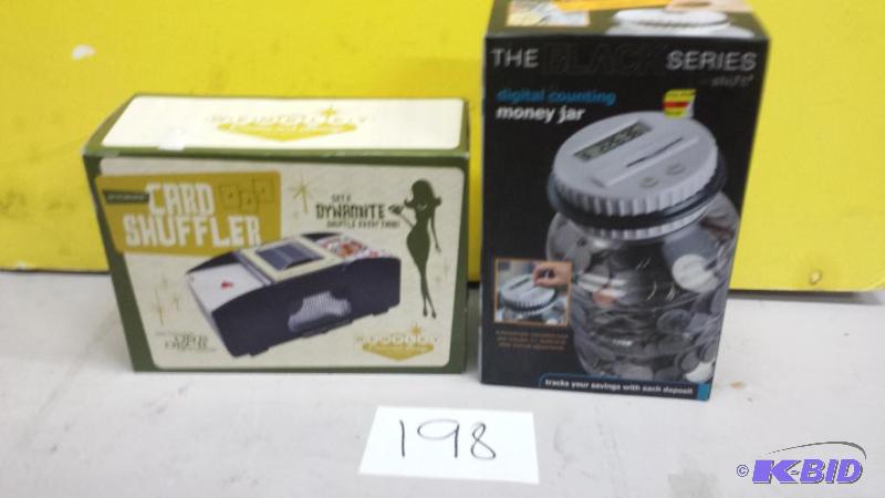 lot 198 image: Card Shuffler and Money Jar