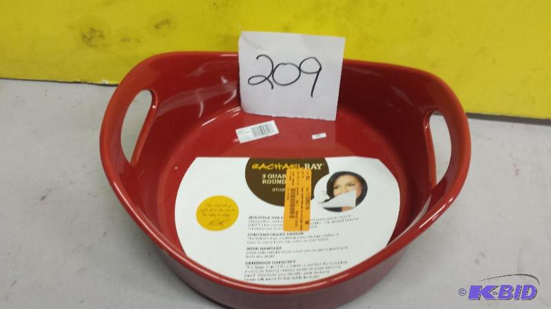 lot 209 image: Rachel Ray 3 qt round open baker