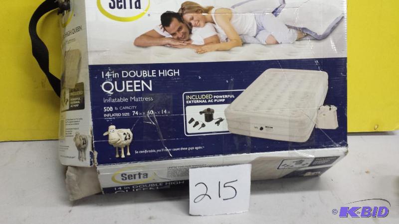 lot 215 image: 14 In Double High Queen Inflatable