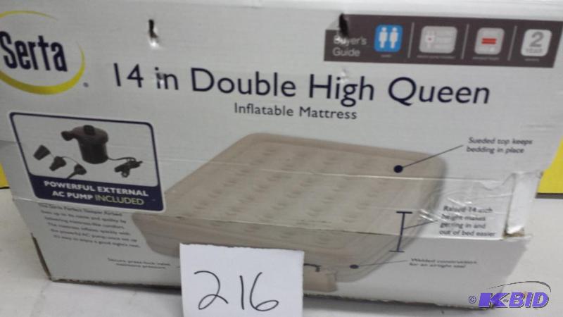 lot 216 image: 14 In Double High Queen Inflatable