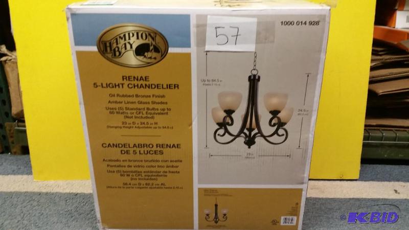 lot 57 image: Renae 5 Light Chandelier