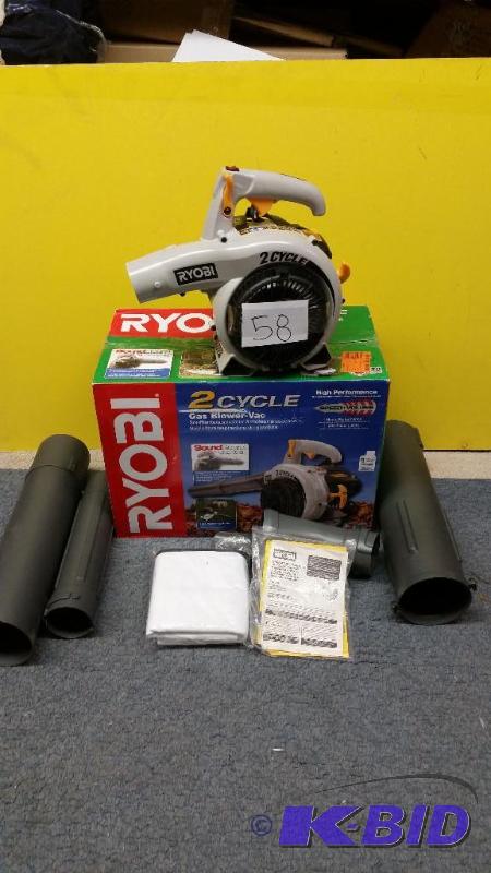lot 58 image: Ryobi 2 cycle Gas Blower Vac