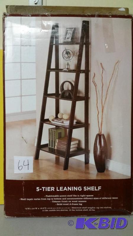 lot 64 image: 5 Tier Leaning Shelf