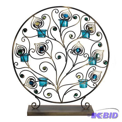 lot 84 image: Bombay Peacock Tealight Metal Dcor