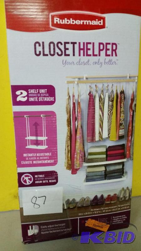 lot 87 image: Rubbermaid Closet Helper 2 Shelf Unit