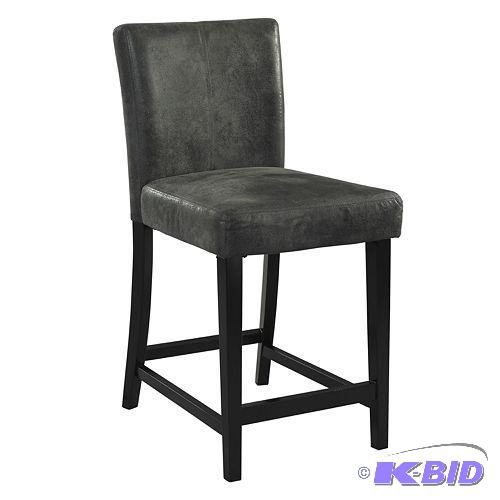 lot 90 image: Lot of 2 Linon  Morocco Counter Stool Charcoal