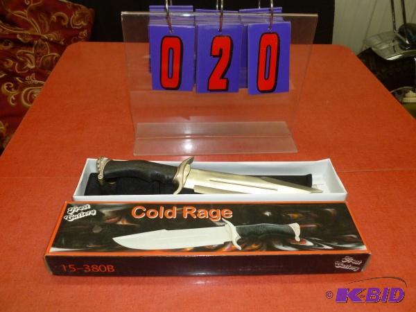 lot 20 image: 13.5" Cold rage knife. New in the box. T...