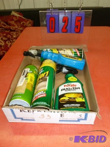lot 25 image: Flat of automotive cleaning products. Terms. ...