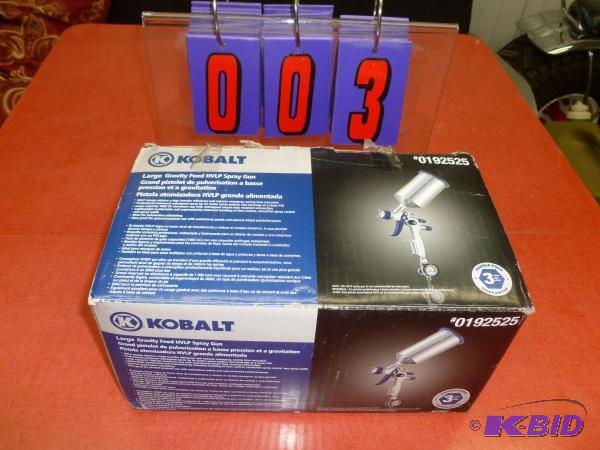 lot 3 image: Kobalt large gravity feed hvlp spray gun. App...