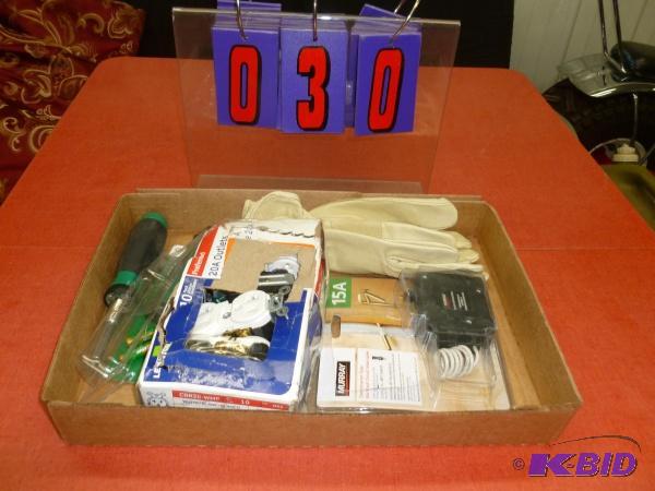 lot 30 image: Flat of electrical receptacles. 20 amp. and G...