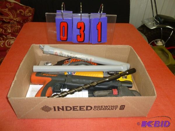 lot 31 image: Flat of tools as shown. 34" carbide dri...