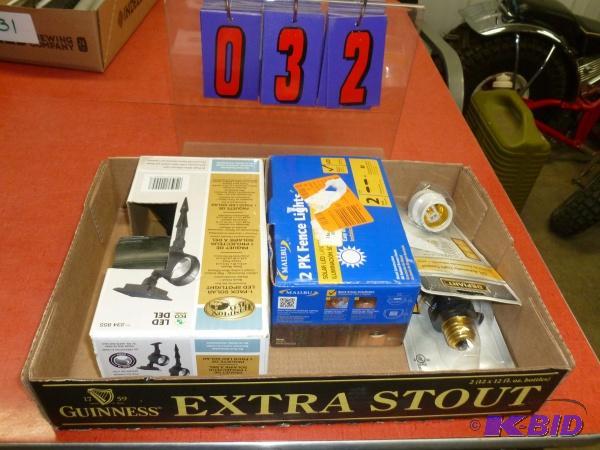 lot 32 image: Flat of electrical light fixtures as shown. T...