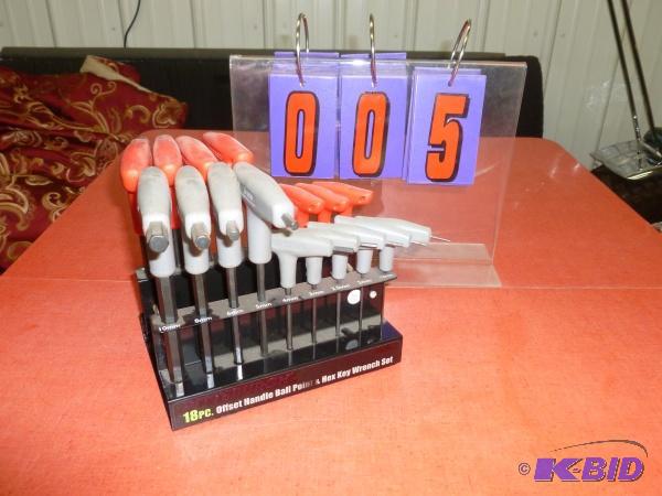lot 5 image: 18 piece metricsae ball end hex key set. Ver...