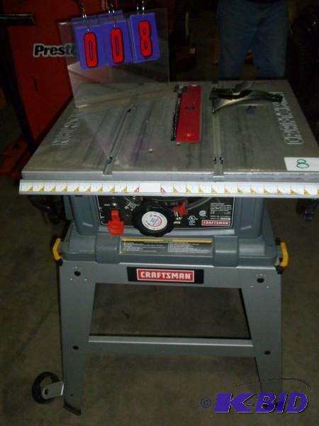 lot 8 image: Craftsman 10" contractor table saw. Has ...