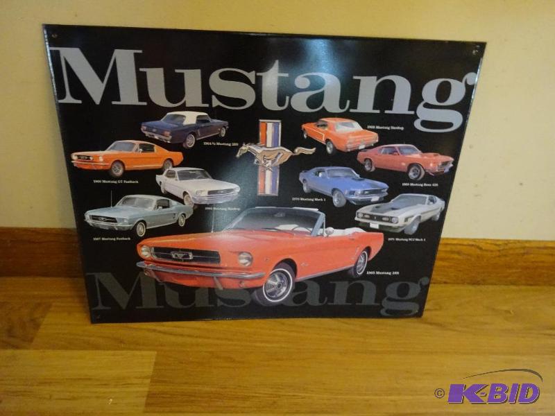 lot 26 image: Mustang Tin Sign