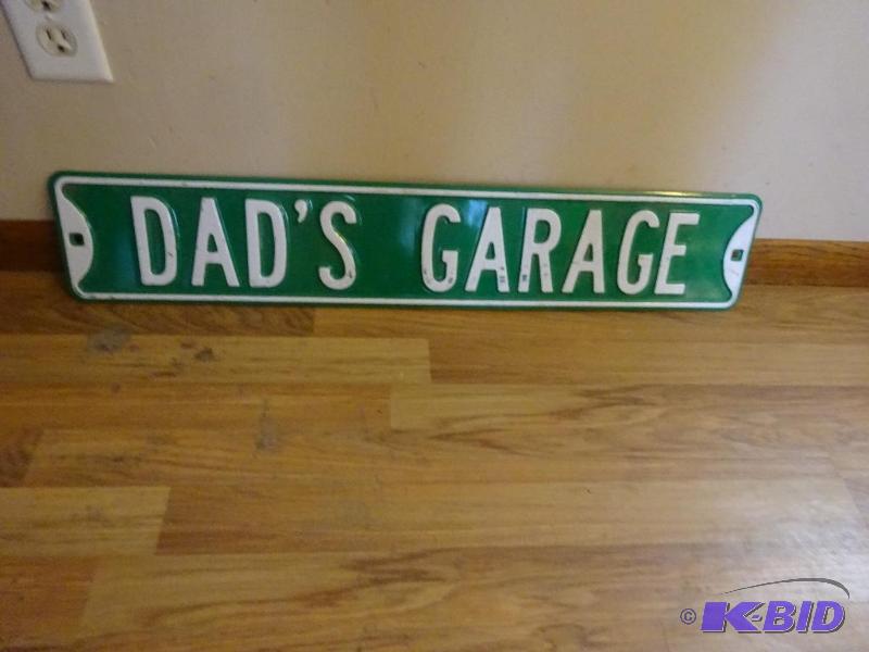 lot 27 image: Dad Garage Metal Sign (Street sign)