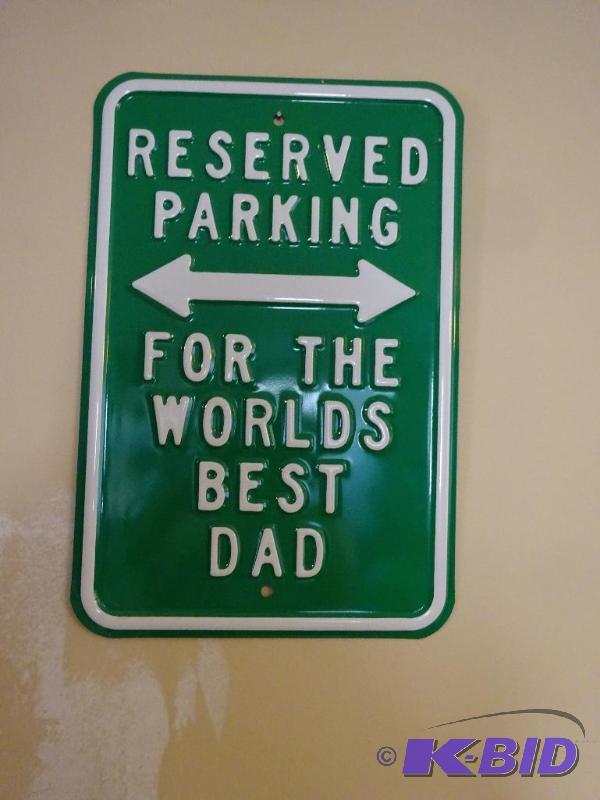 lot 29 image: Metal Sign Reserved for wordlist best dad