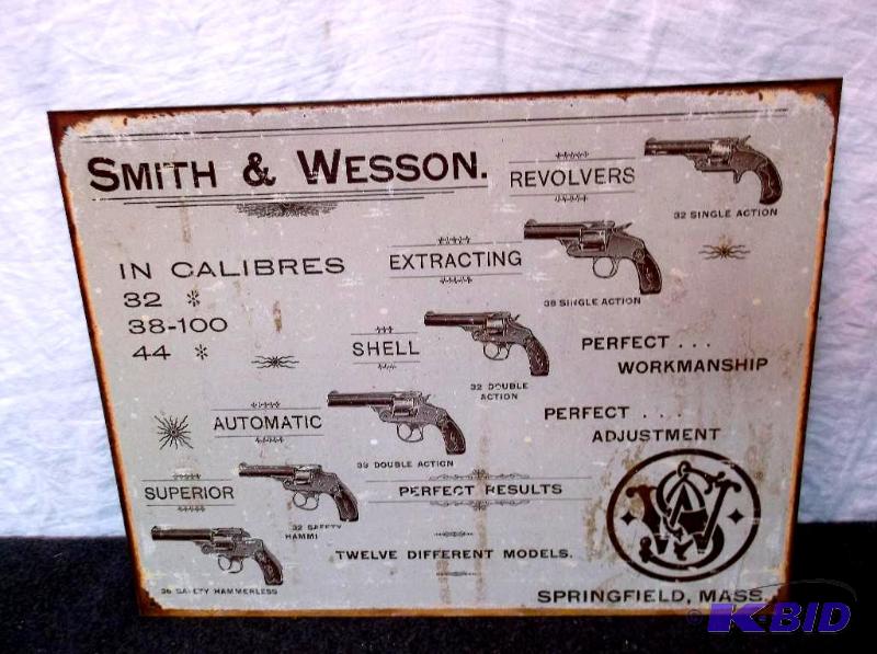 lot 11 image: Collectable Smith & Wesson sign measuring...