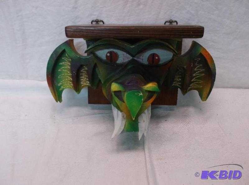 lot 110 image: Very cool dragon shelf measuring 8 38" ...
