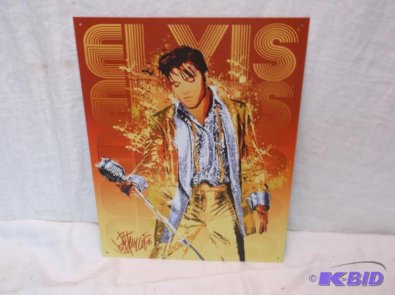 lot 120 image: Elvis sign measuring 12 12" L x 16"...