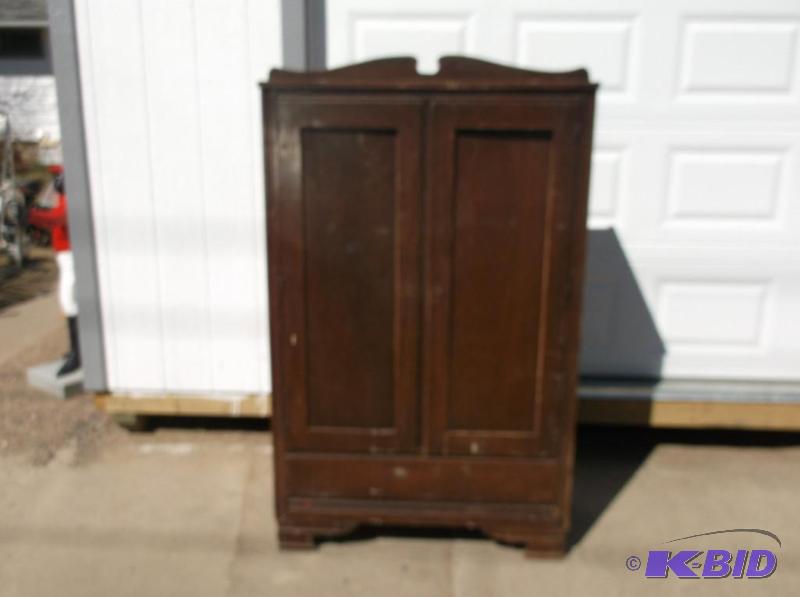 lot 129 image: Vintage wardrobe measuring 38 58" L x 1...