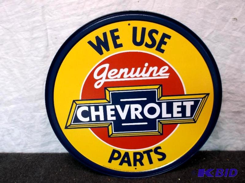 lot 14 image: Collectable Chevrolet sign measuring 11 34&q...