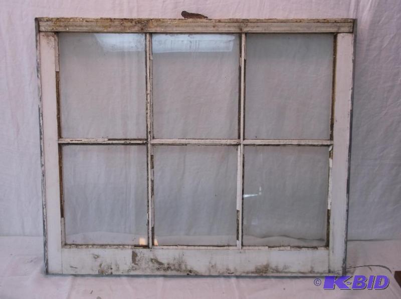 lot 140 image: Vintage 6 pain window measuring 33 78" ...